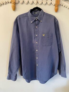 Lyle & Scott Scotland Men's Blue Cotton Button-Down Shirt